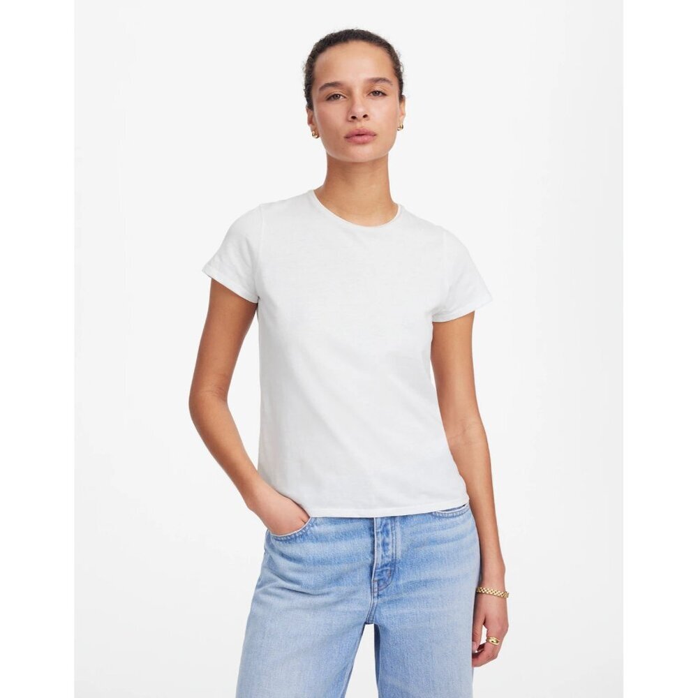 Madewell Womens Size XS Essential Slim Tee Lightweight Cotton in White NU848 712